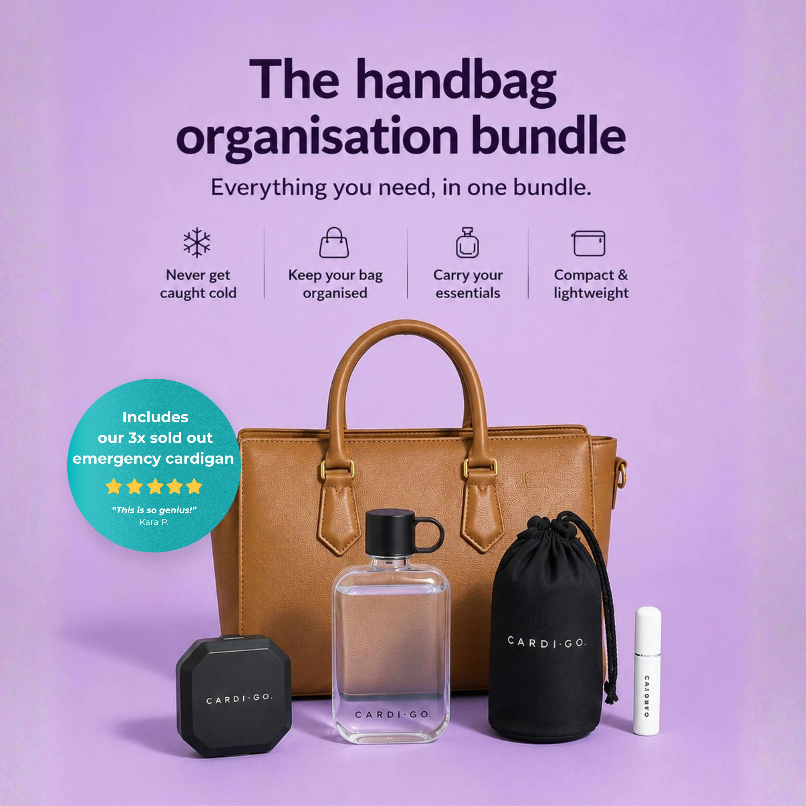 Handbag Organisation Bundle - Classic Black Cardi